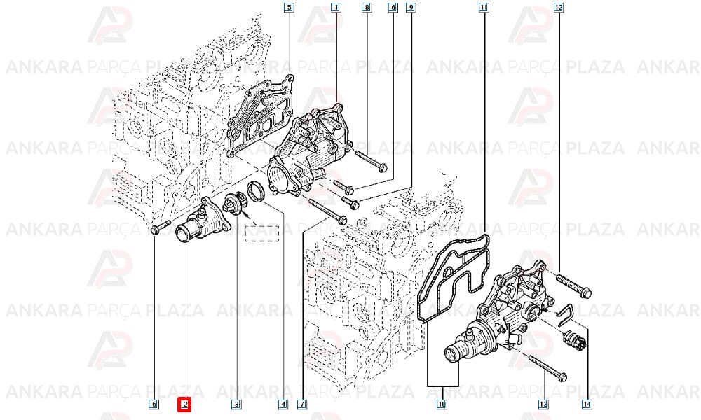 Duster Fluence Clio Megane Termostat Kapağı Dekar