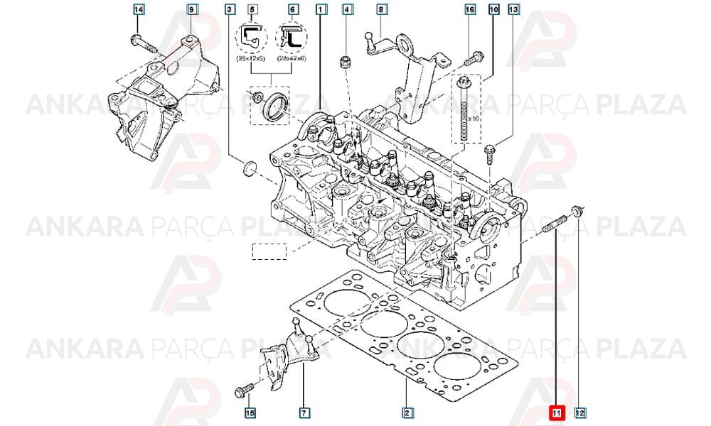 Silindir Kapak Saplamasi Megane Clio Kangoo 1.5Dci