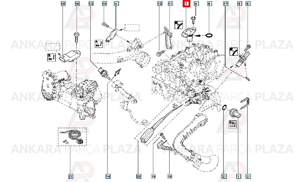 Trafic 2 Master 3 Laguna Eksantrik Mil Sensörü Kaptörü 8200567414