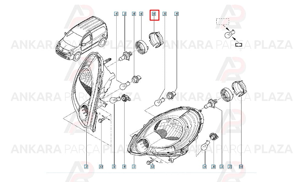 Kangoo 3 Sağ Far Arka Kapağı 8200589434
