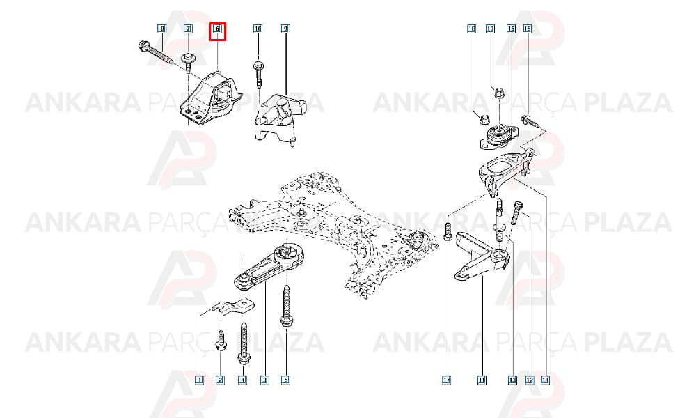 Motor Takozu Sağ Renault : Megane 2, Scenic 2 1.9Dcı - 2.0 16V 2002>