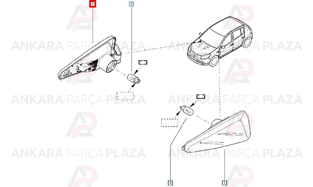 Clio Symbol Sedan 09 - 12 Çamurluk Sinyali Sağ Füme Meydan