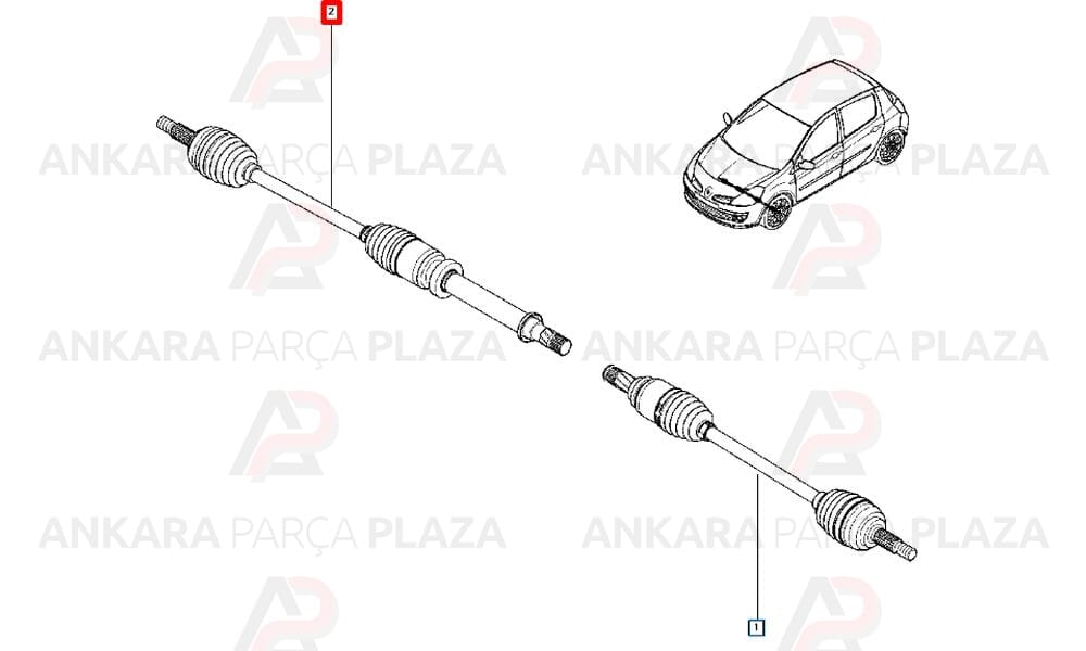 Ön Aks Komple Sağ Logan Mcv Clio 3 Modüs 1,5Dcı Ölçü : 23X 26X49X 897