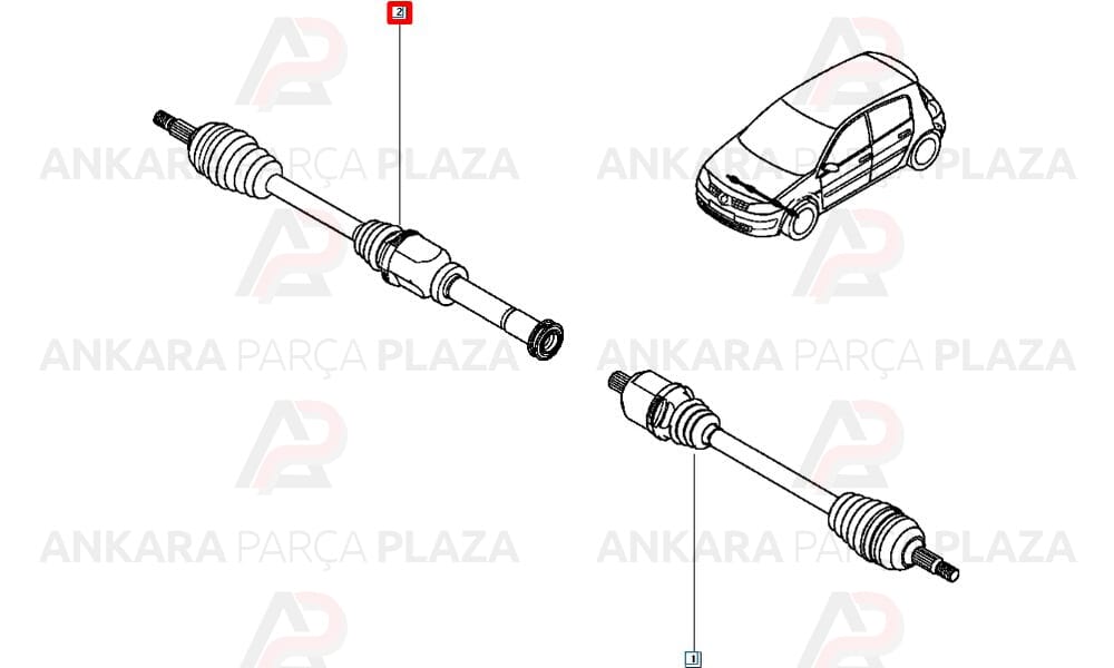 Ön Aks Sağ Otomatik Şanziman Megane 2+ B1405