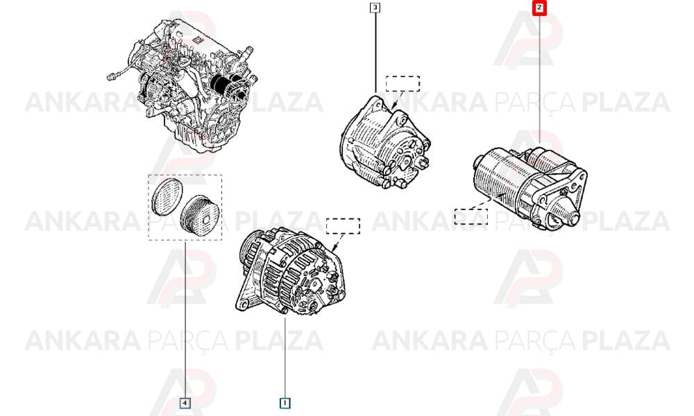 Marş Motoru Megane 2 Laguna 2 1.9 Dci 8200628426 8200075362