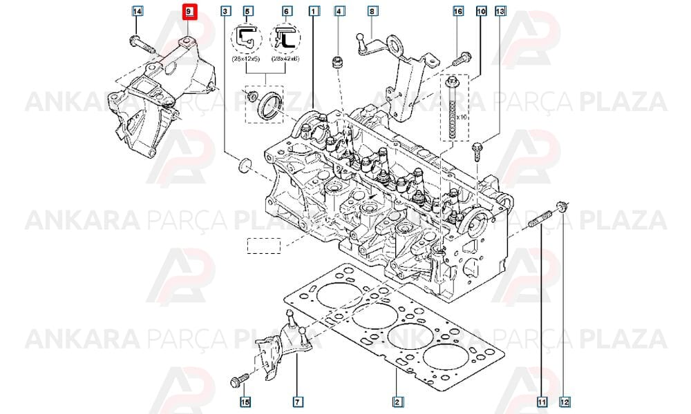 Silindir Kapak Ön Parça K9K 1.5 Laguna 3 Kangoo 3 8200633253