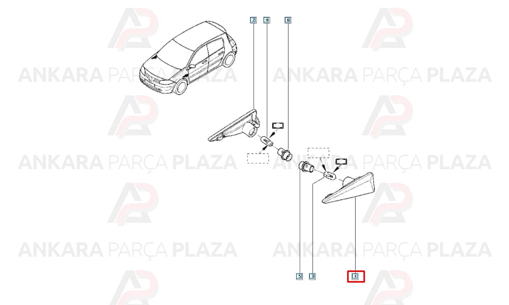 Megane 2 Ön Çamurluk Sinyali Sağ 8200633416