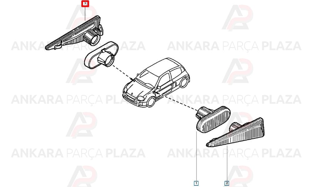 Renault Megane 02-06 Ön Çamurluk Sinyali Sağ Dega
