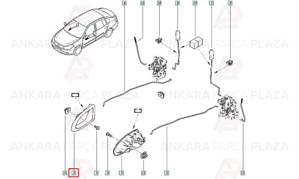 Kapı Iç Açma Kolu Sağ Krom Clio Logan 2009 >