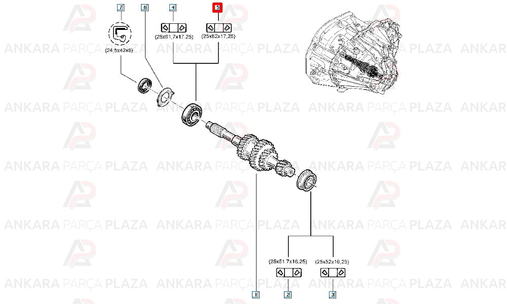 Espace 4 Laguna 3 Master Megane 2 Trafic 2 Şanzıman Grup Bilyası Snr