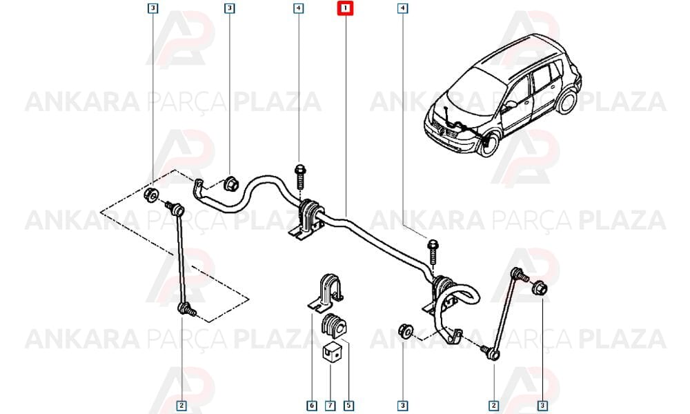 Ön Viraj Çubugu Demiri Megane Scenic 2 8200299906