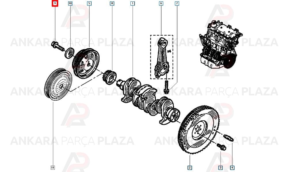 Krank Kasnak Civatasi Clio 3 Modüs 1.2 16V D4F