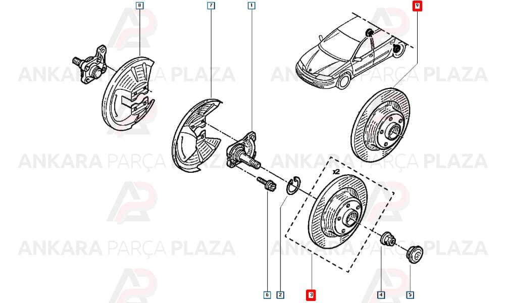 Renault Laguna 2 Arka Fren Diski Bosch