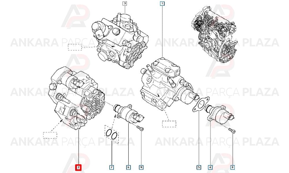 Mazot Pompası Trafic 2 Laguna 2 1.9 Turbo Dizel F9Q 8200659759