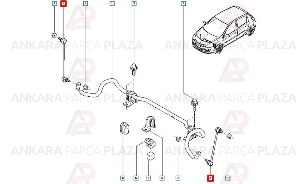 Trafic 2, Clio 3, Laguna 2 Ön Z Rot Sağ Veya Sol Orijinal 8200661217