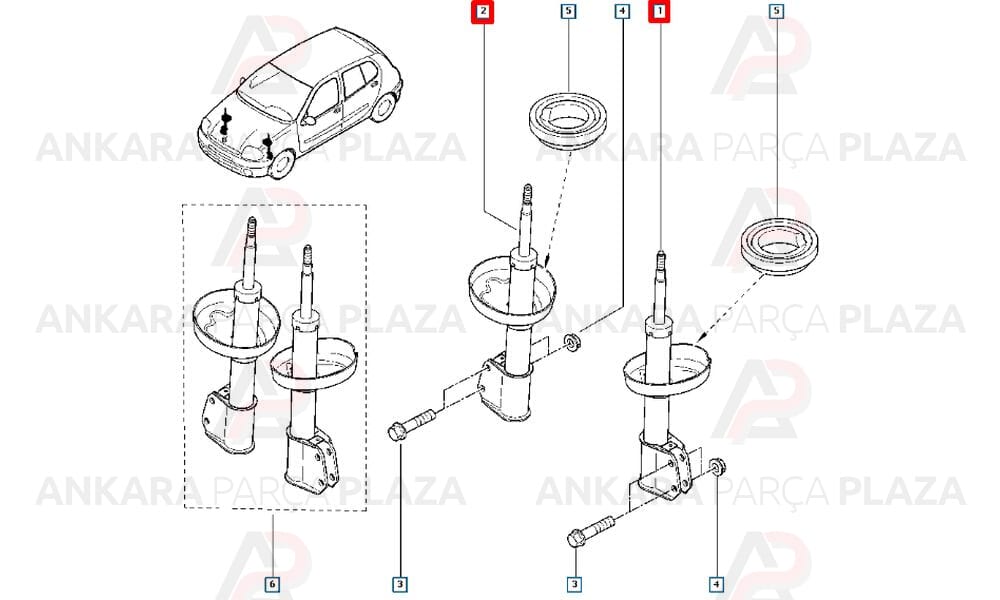 Ön Amortisör Clio 2 1.2 16V D4F 8200662263