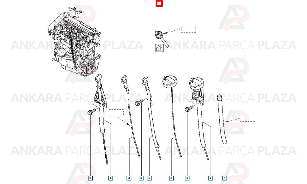 Laguna, Megane, Clio 1.4 16V 1.6 16V Yağ Seviye Müşürü İthal Orijinal 8200670524-1