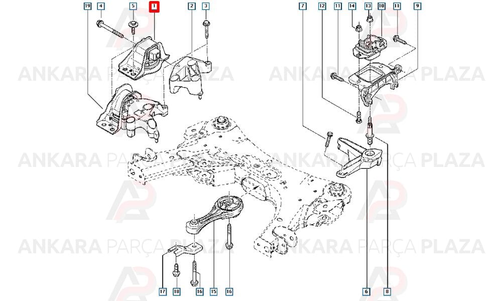 Motor Takozu Sağ Yağlı Logan Sandero 1,5Dcı