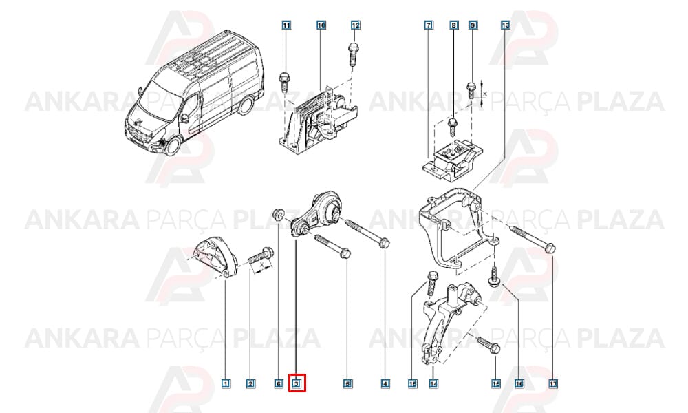 Motor Takozu Arka Renault : Master 3 Opel : Movano 2.3Dcı 2010>