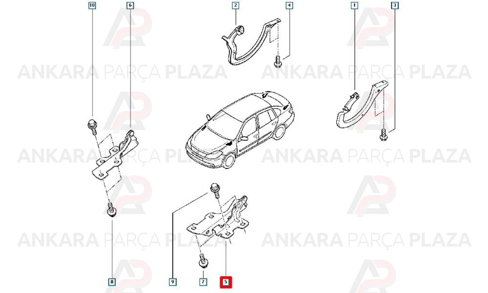 Motor Kaputu Menteşesi Sol Renault : Clio Symbol 2009> 8200676607