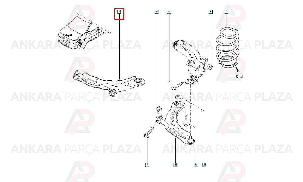 Salıncak Burcu Küçük Renault : Megane 2, Scenic 2, Kangoo 3 2009>