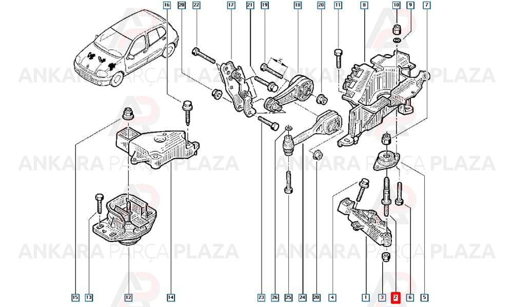 Şanzıman Takoz Civatası Clio 2 Dacia 8200689102