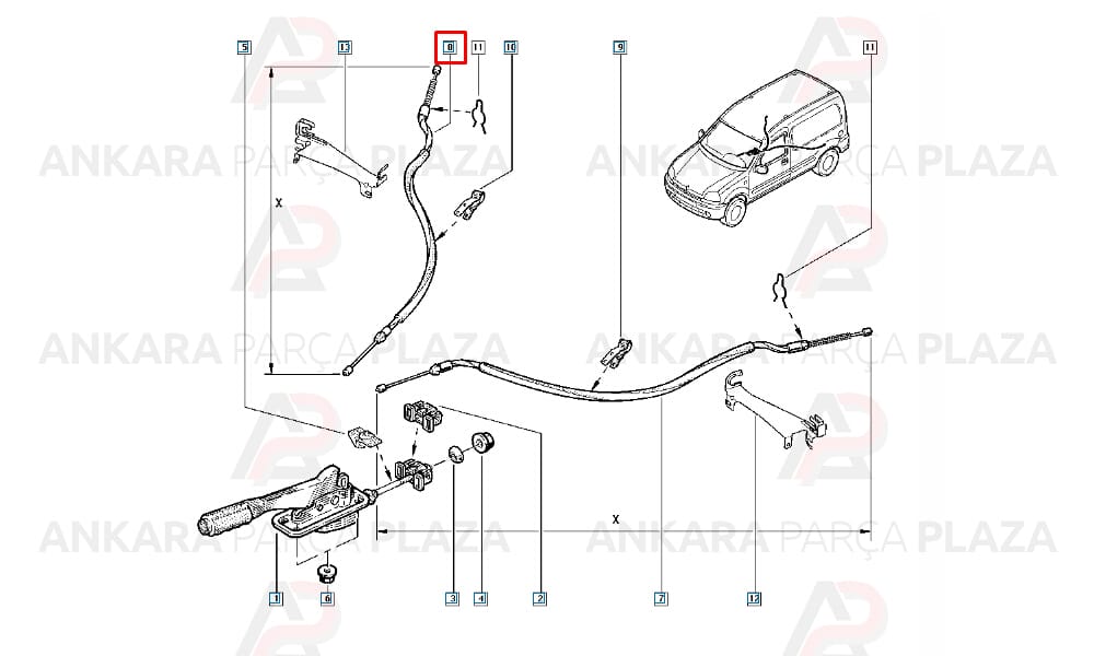 Renault Kangoo El Fren Teli Sağ Cavo