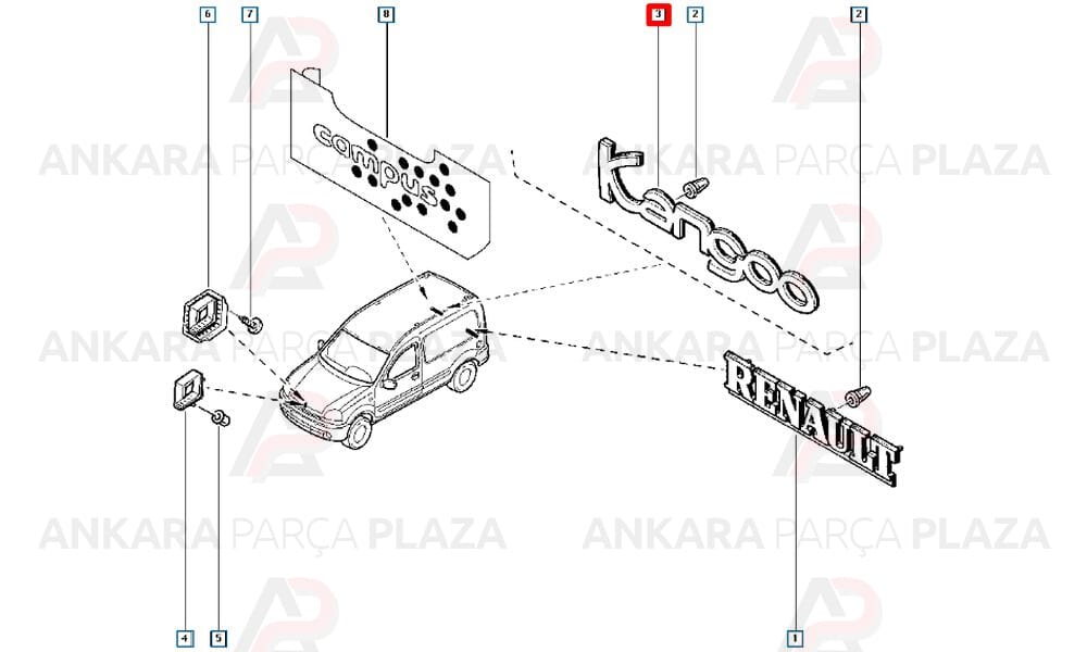 Kangoo Bagaj Yazısı - Kangoo - Mtj