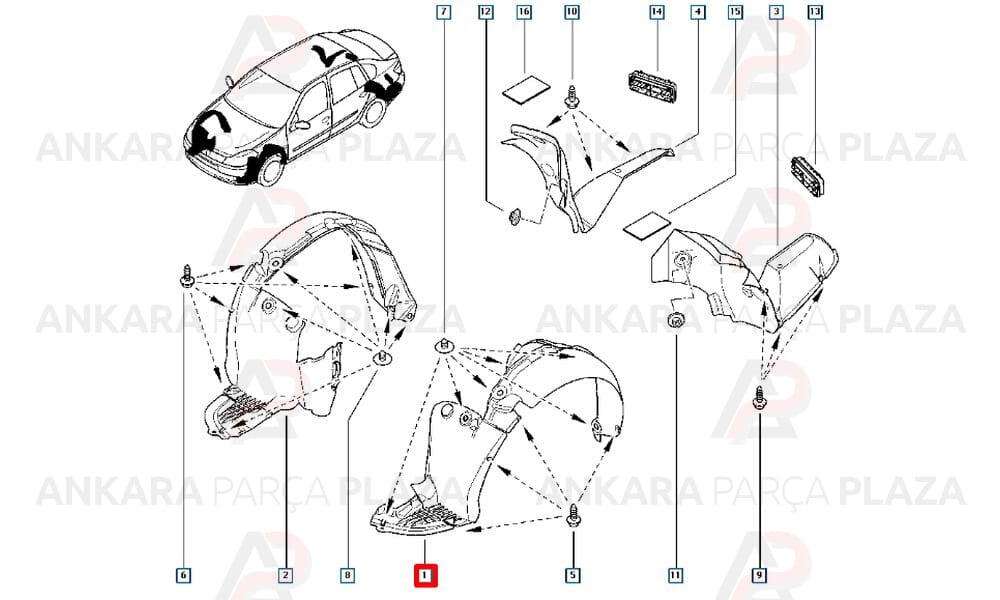 Symbol Ön Çamurluk Davlumbazı Sol 2009 - 2012 Arası Sodsan