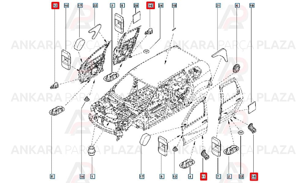 Clio Ön Çamurluk Davlumbazı Sol 2009 - 2012 Arası Hatchback Meydan