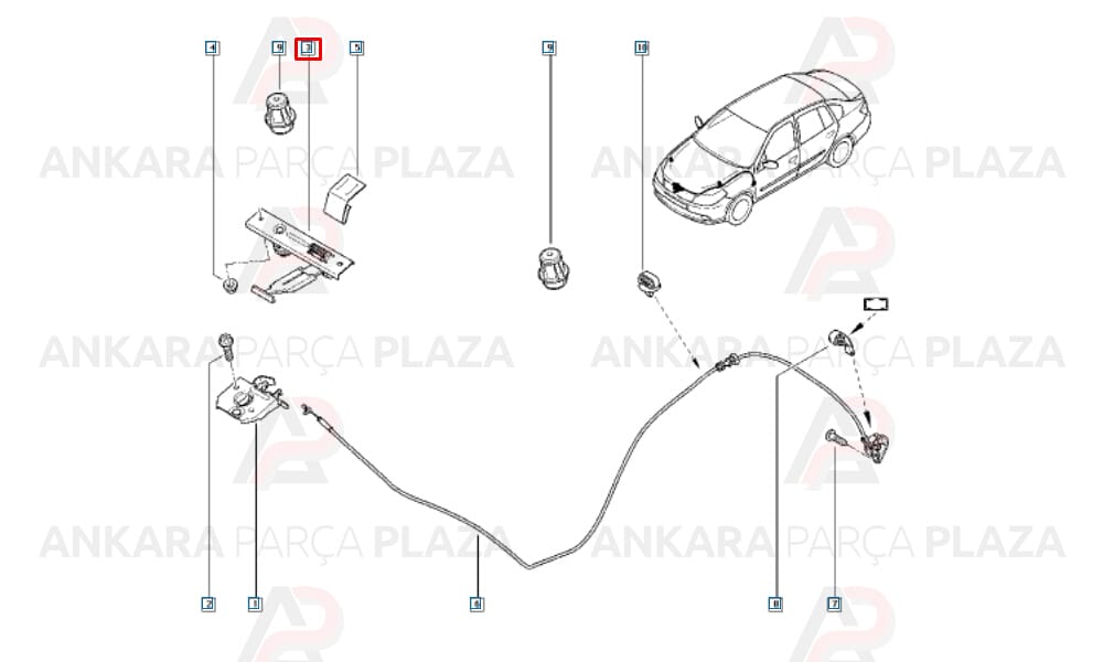 Clio Symbol 09 - 12 Kaput Kilidi Emniyet Mandalı 8200701114