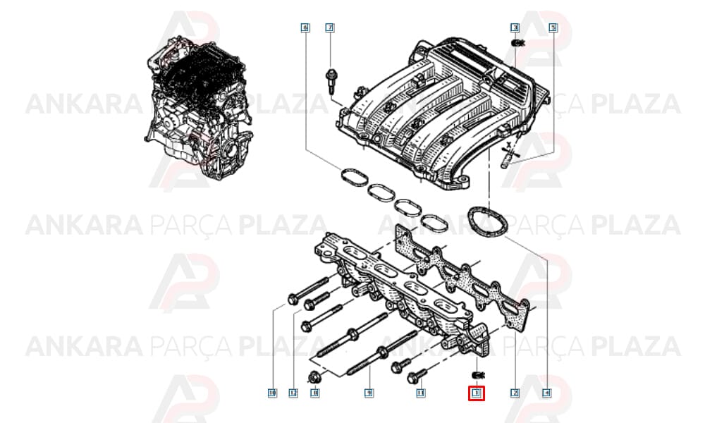 Megane Clio Duster Laguna 1.4 16V 1.6 16V K4M-K4J Emme Manifoldu 8200701427
