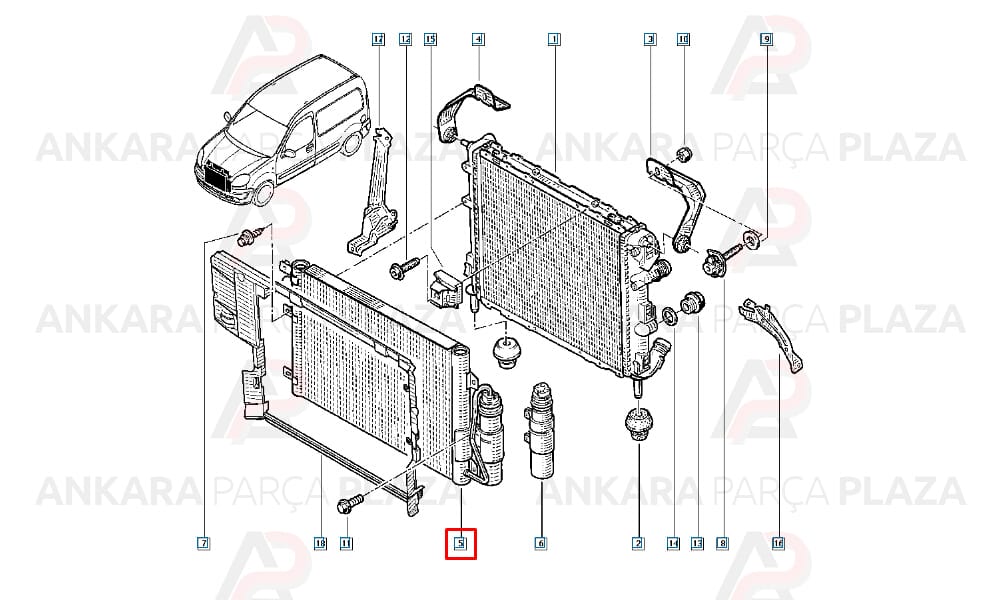 Klima Radyatörü Kondenser Renault Kangoo 1.5 Dci - 1.9