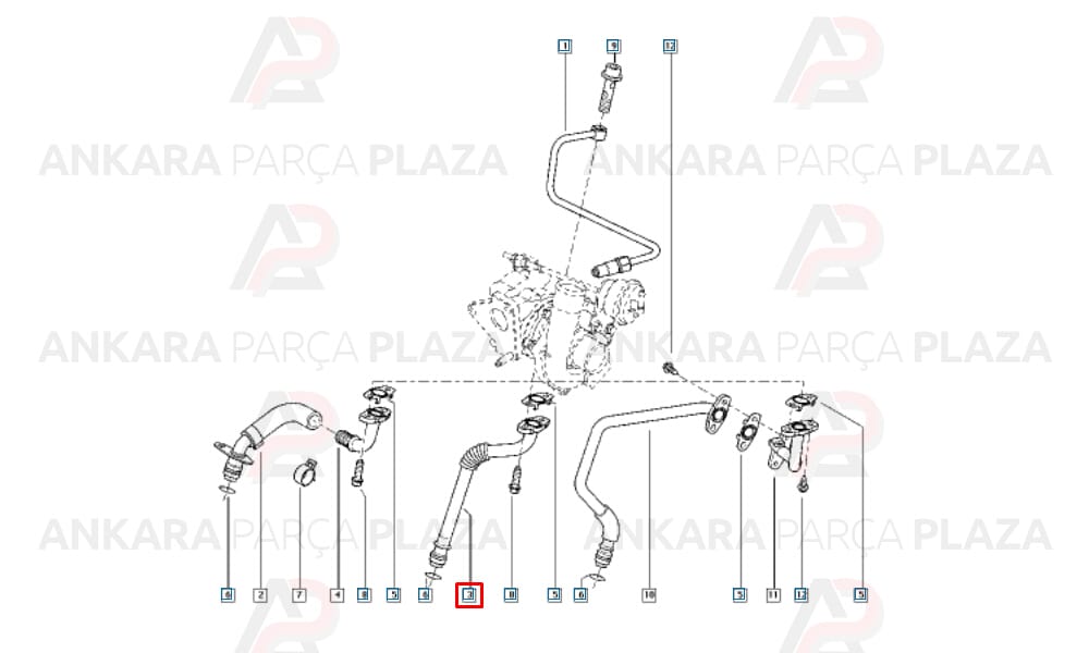 Turbo Yağlama Borusu Clio 3 Thalia Kangoo Fluence 1,5 Dcı