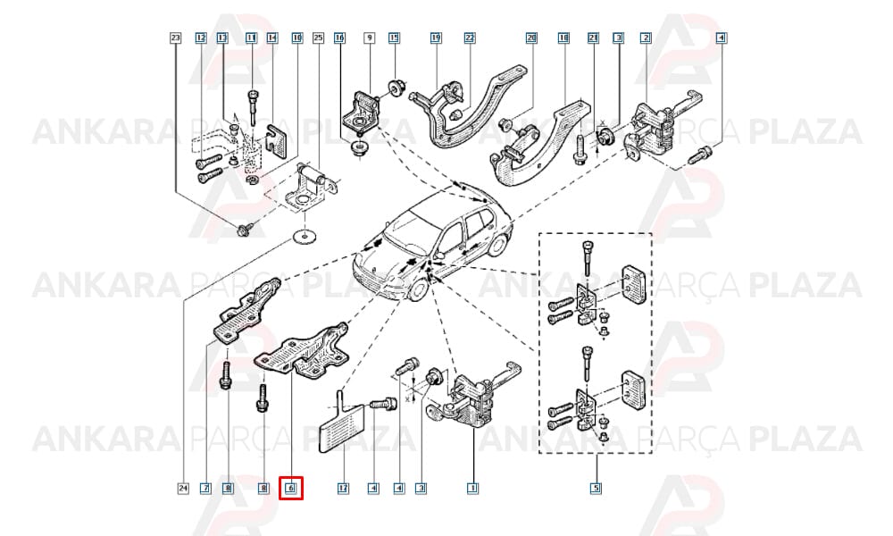 Motor Kaput Menteşesi Sol Clio 2 2003 >