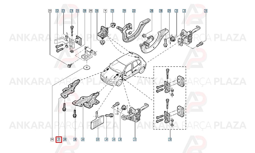 Motor Kaput Menteşesi Sağ Clio 2 2003 >