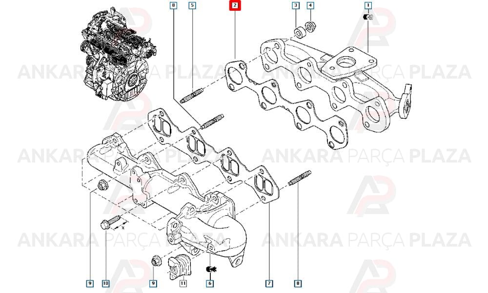Egzoz Manifold Contası Çelik 3 Katlı Master 3 2.3 Dcı