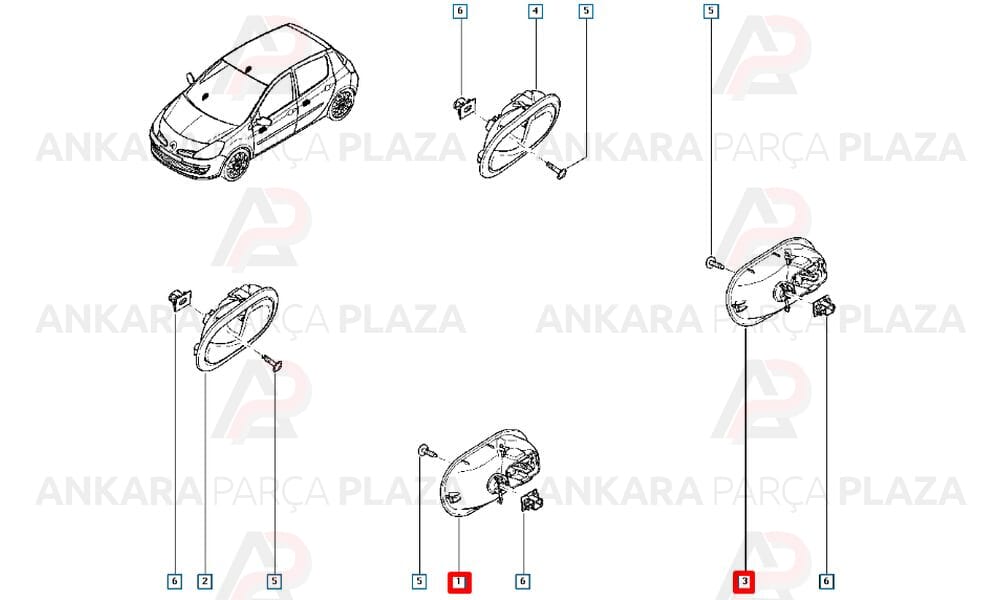 Kapı İç Açma Kolu Sol Modüs 8200730861