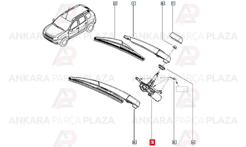 Duster, Sandero, Logan Silecek Motoru Arka Silgi Orijinal 8200734582