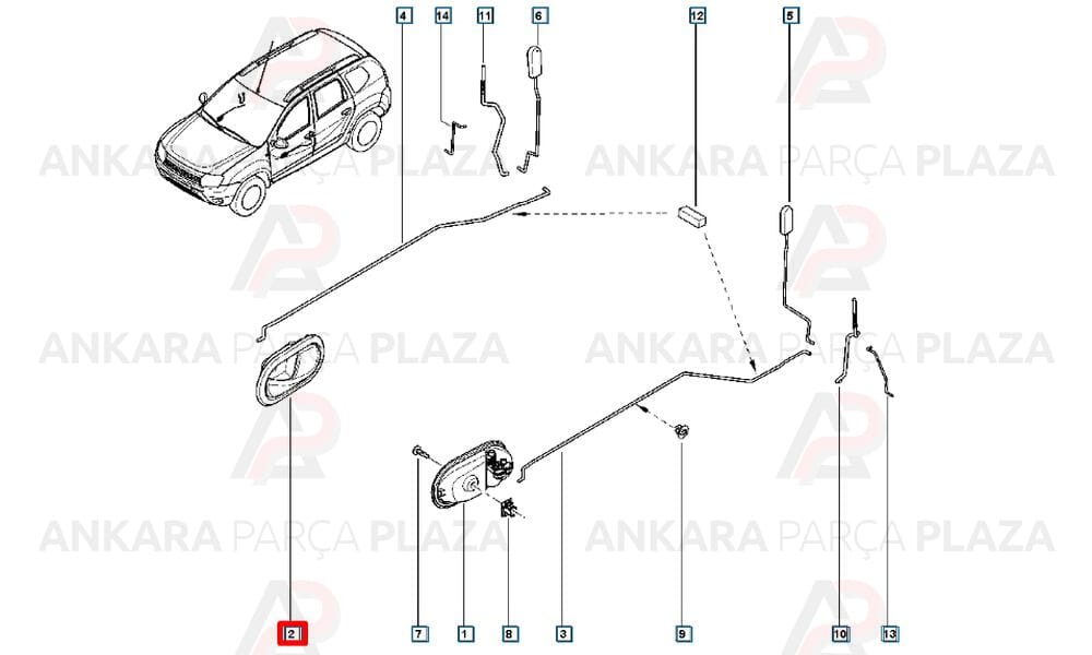 Modüs 06 - 08 Ön Kapı İç Açma Kolu Sağ 8200174074