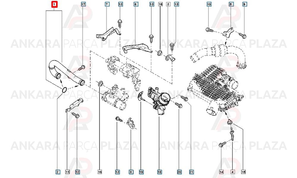 Clio Kangoo Laguna Turbo Basınç Borusu İthal Orijinal 8200744818-1