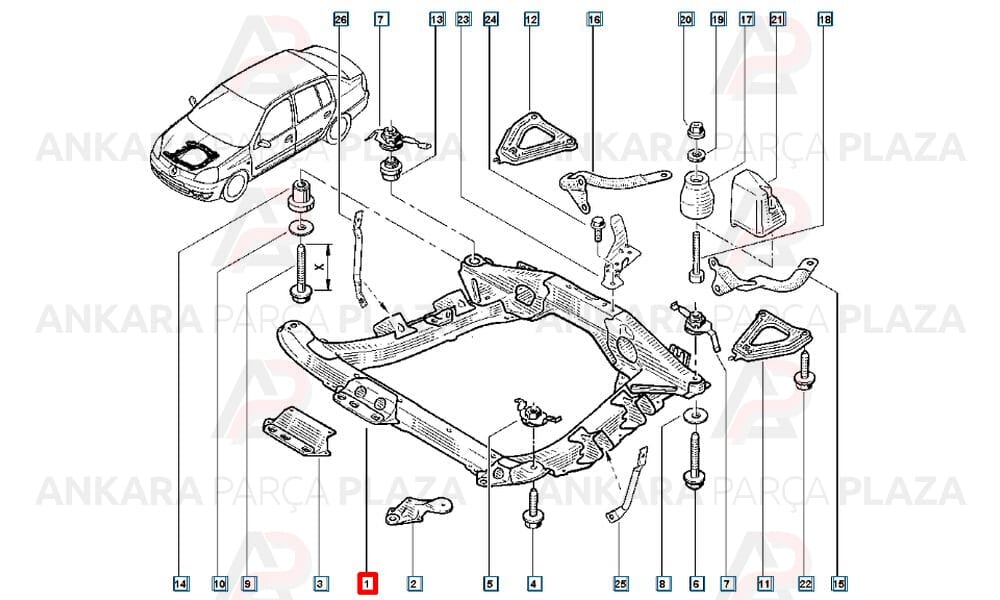 Kangoo Classic 03 - 12 Motor Beşiği Komple Beşik 8200759965