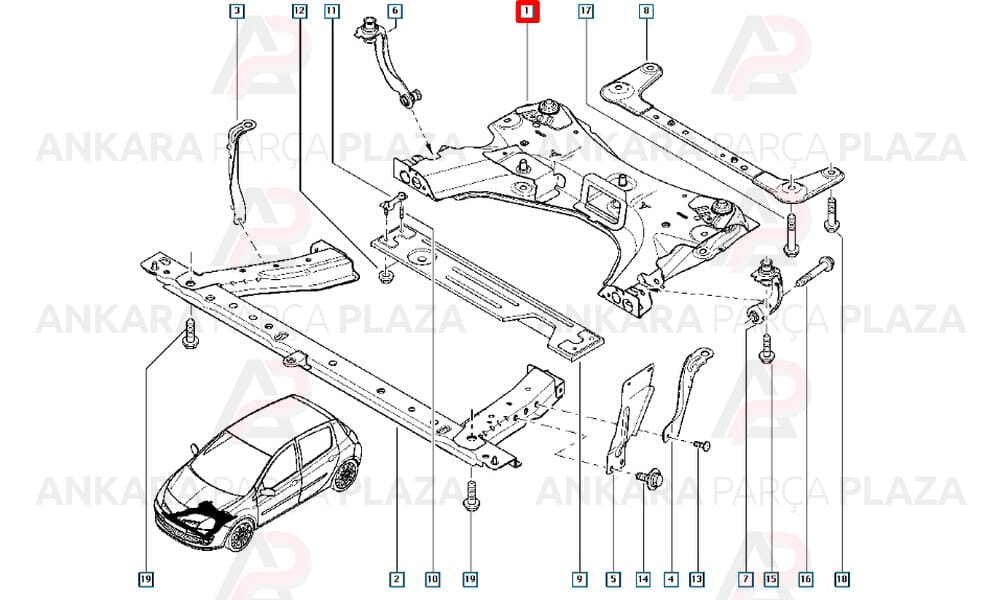 Modüs 09 - 11 Motor Beşiği Arka Beşik 8200766078