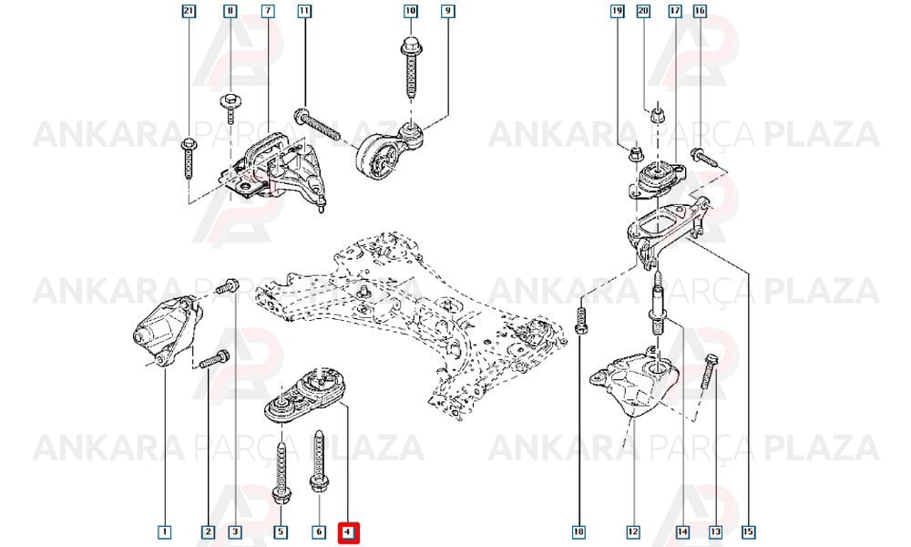 Motor Takozu Arka Megane 2 Scenic 2 2.0