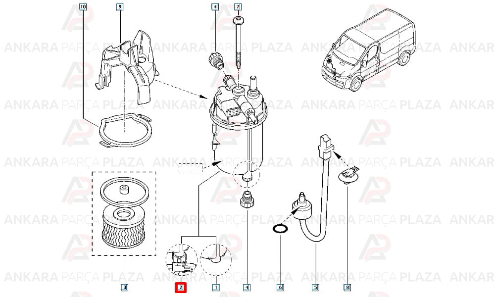 Trafic 2 1.9Dcı Master 2.2 / 2.5Dcı / 3.0Dcı Mazot Filtresi Purflux