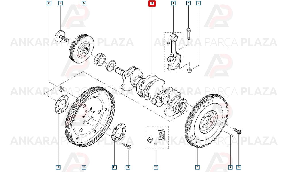 Krank Mili Clio Logan 1.4 8V 1.4 16V K7J K4J 8200785985