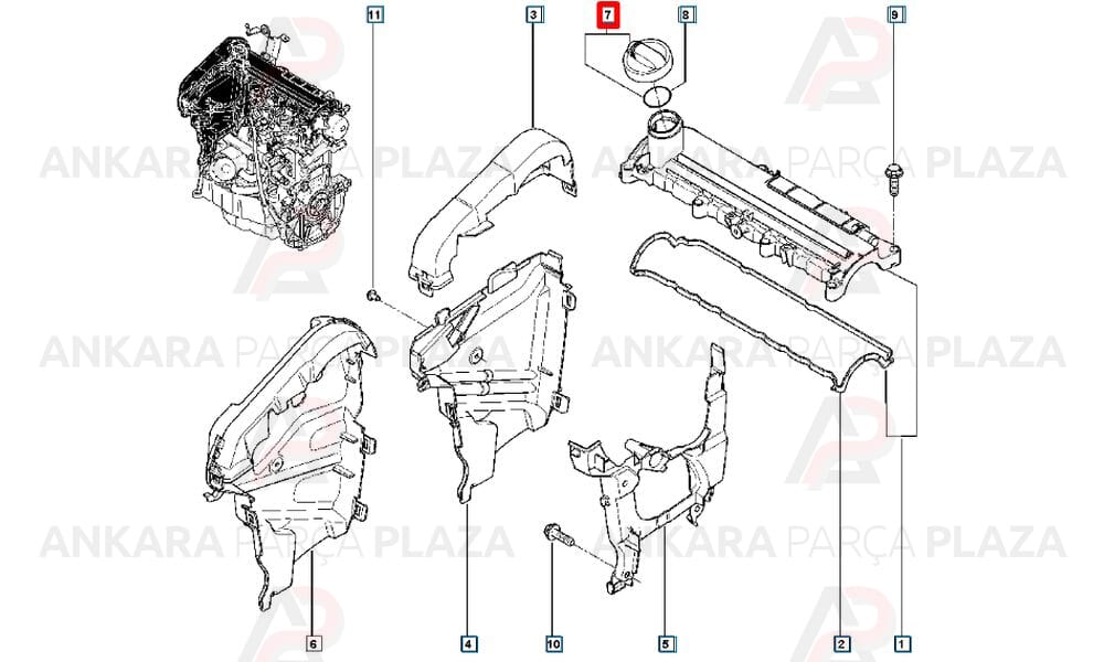 Motor Yağ Kapağı Clio Kango Megane Logan Sandero R19 1.2 - 1.4 - 1.5 - 1.6 - 2.0 D4F - K7M - K7J - K9K - F4R Büyük Tip 8200062947