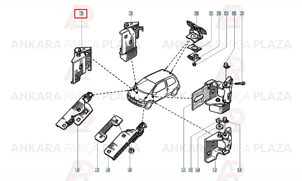 Sağ Kapı Alt Menteşe Twingo 8200803412