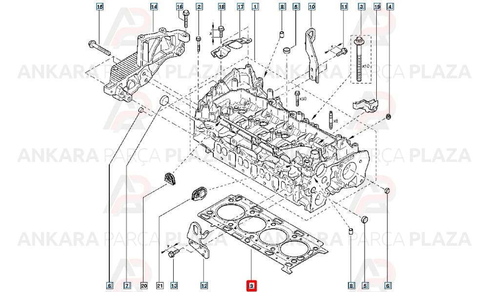 Silindir Kapak Contası Master 3 2.3 Dcı Q85.8Mm Mls 1,15Mm