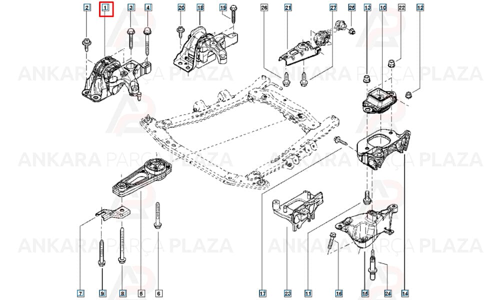 Motor Takozu Sağ Duster Logan Sandero Terrano 1,5Dcı K9K